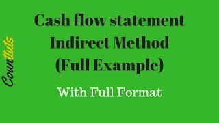 Cash Flow Statement  Indirect Method Full Example [upl. by Wildermuth]