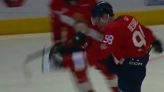 Bedard snipes goal amp does Panarin “kick” celly [upl. by Cullin]