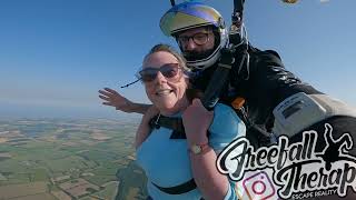 Sarah Brittens Tandem Skydive  UK Parachuting  FreefallTherapy [upl. by Quirk902]