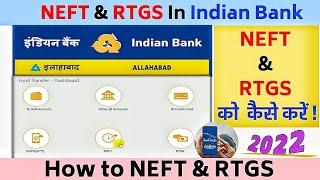 How to NEFT RTGS IMPS Transfer In Indian Bank  Online Fund Transfer Kaise Kren  Netbanking [upl. by Darrick]