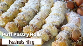 Hazelnuts Filled Puff Pastry Rolls Need a Quick Dessert  Try This Recipe [upl. by Elkcim]