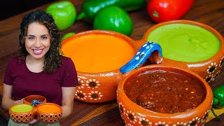 Three INCREDIBLE Mexican SALSAS  Easy salsa recipes  Villa Cocina [upl. by Gabrielle]