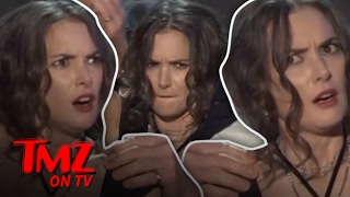 Winona Ryder’s Crazy Face Mystery Solved  TMZ TV [upl. by Aseen]