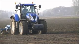 New Holland T7170 Cultivating [upl. by Madanhoj]