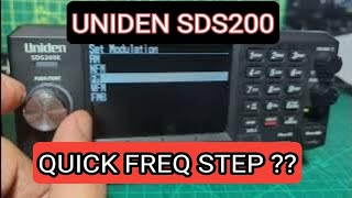 UNIDEN SDS100200 How do I quick change Frequency Step [upl. by Anead]