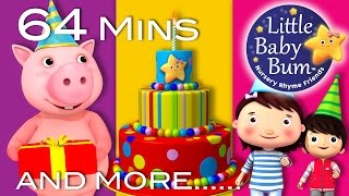 Happy Birthday Song  Plus Lots More Nursery Rhymes  64 Minutes Compilation from LittleBabyBum [upl. by Towers]