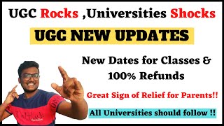 UGC New Updates  Refund Policies  Classes Start  SRM  VIT  MIT  ugc refund [upl. by Alenairam]