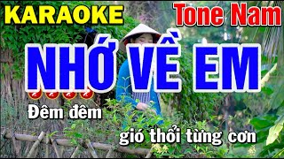 NHỚ VỀ EM Karaoke Tone Nam  Mai Phạm Karaoke [upl. by Yramliw]