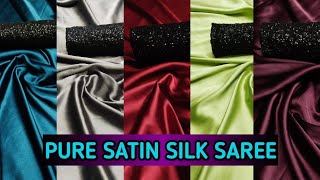 PURE SATIN SILK  pure satin silk sarees with sequin black blouse  sarees with price [upl. by Raynata]