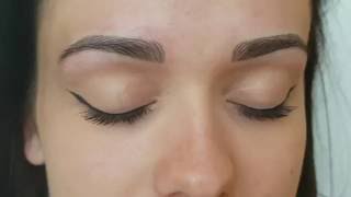 Microblading Makijaż Permanentny Brwi metoda piórkowa Porównanie Przed PO  ESTELINES Kraków [upl. by Svetlana]