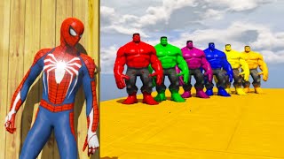 GTA 5 EPIC RAGDOLL SHOW SPIDERMAN VS COLOUR MINIONS FALLS amp FAILS LIVE GTA V [upl. by Adnarem]