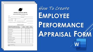 How to Create Employee Performance Appraisal Form in Word  Appraisal Template Design [upl. by Herv666]