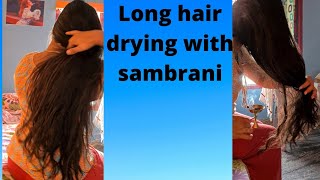 Traditional hair drying with sambrani [upl. by Leehar]