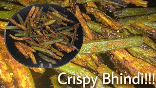 Crispy Bhindi Fry Recipe Kurkuri Bhindi Cook with Anuja Prabhu [upl. by Enasus321]