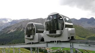 Standseilbahn 705002 Arosa TschuggenExpress  Wagen fährt aus der Bergstation [upl. by Bartle]