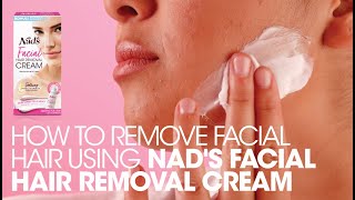 How to remove facial hair using Nads Facial Hair Removal Cream  Demo Video [upl. by Earahs]