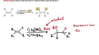 Alkoxymercuration demercuration [upl. by Aitnic]