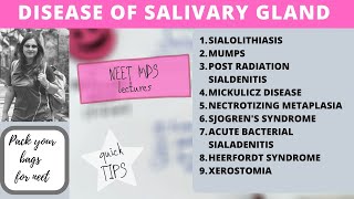 disease of salivary gland part 1  neet mds [upl. by Lisab799]