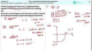 CBSE 2020 Semiconductor Electronics Key Concepts for Junction Diode Rectification in Question 31 [upl. by Ijic]