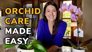 Orchid Care Made EASY  Orchid How To Water Light Blooms Soil Pot Repotting Houseplant Care 101 [upl. by Errehs]