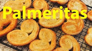 Receta de las Palmeritas  Corazones de Hojaldre  Palmiers paso a paso [upl. by Meerek]