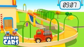 Helper cars  Cartoni animati per bambini Veicoli speciali e la gara di velocità [upl. by Enuahs]