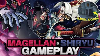 Magellan amp Shiryu Gameplay Impel Down Stage  One Piece Bounty Rush [upl. by Melita137]