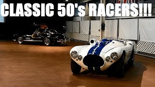 AWESOME 50s Race Cars Driving at the Simeone Museum Cunningham CType Allard Gullwing [upl. by Albertine]