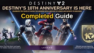 Destiny 2 Destinys 10th Anniversary Event Completed Guide How to get Legend title amp Fast Engrams [upl. by Maxia]