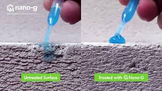 NanoG Nanotechnology Waterproofing Demonstration  Treated Surface VS Nontreated Surface [upl. by Ennayelhsa]