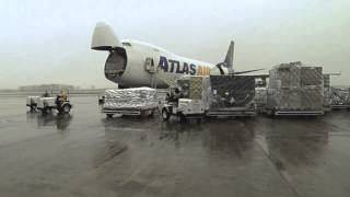 TimeLapse Panalpina 747 Air Cargo Loading  Huntsville to Brazil First Flight [upl. by Drusilla]