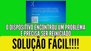 o dispositivo encontrou um problema e precisa ser reiniciado seu pc computador windows da tela azul [upl. by Mikiso]