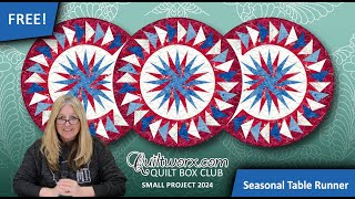 Seasonal Table Runner  Quiltworx Box Club 2024 Small Project [upl. by Schroder]