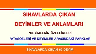 Sınavlarda Çıkmış Deyimler ve Anlamları [upl. by Gennaro75]