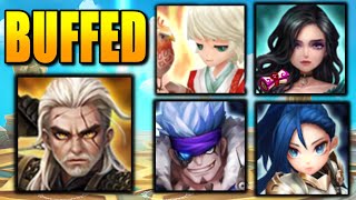 MEGA Showcase With Buffed Units Are They Amazing Now  Summoners War [upl. by Nalod]