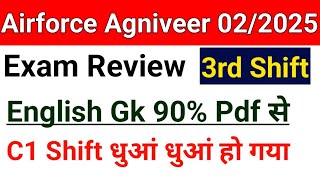 Airforce Agniveer Exam Review C1 Shift Group XY  Airforce 3rd Shift Paper Analysis With Solution [upl. by Boak]