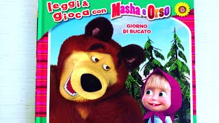 Masha e Orso GIORNO DI BUCATO libro con giochi e attività  audiolibro per bambini [upl. by Ahsiad]