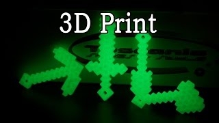 3D Printing GlowintheDark Minecraft Tools [upl. by Marilla]