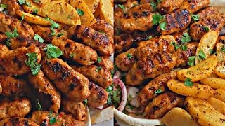 Easy and Delicious Chicken kofta kebab Stir fry With potatoes Wedges [upl. by Vassar]