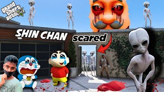 GTA V  Shinchan amp Doraemon Franklin Escaped For Alien In GTA 5 In Telugu [upl. by Lleon888]