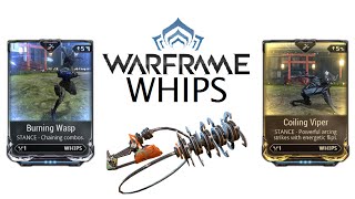 Warframe Stances  Burning Wasp amp Coiling Viper Whips [upl. by Waynant]