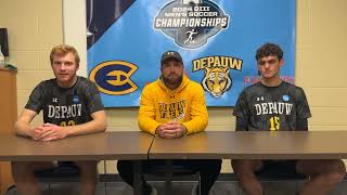 2024 NCAA D3 Mens Soccer Tournament  Regional Round Game 2  DePauw Postgame [upl. by Annamaria]