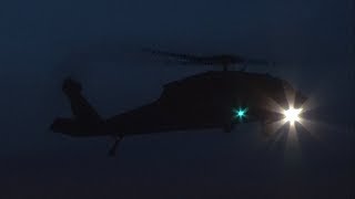 UH60 Blackhawk Nighttime Low Approach [upl. by Althee534]