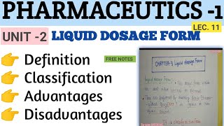 Liquid dosage forms ।। Classification ।। Advantages and Disadvantage । PHARMACEUTICS । Bpharm [upl. by Korfonta]