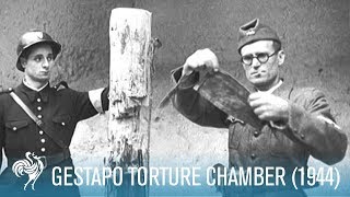 Gestapo Torture Chamber in Paris World War II 1944  British Pathé [upl. by Ylhsa]