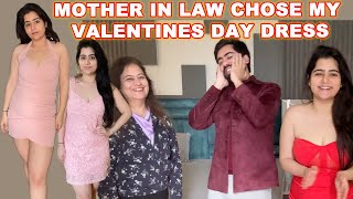 ASKED MY MOTHER IN LAW TO CHOOSE MY OUTFIT FOR VALENTINES DAY  NISHI ATHWANI [upl. by Aldwin374]