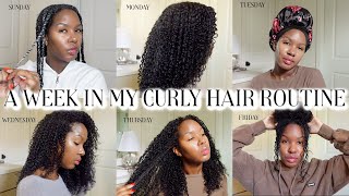 A WEEK IN MY CURLY HAIR ROUTINE REUPLOADED [upl. by Aryan]