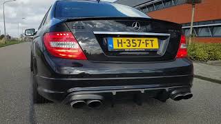 Mercedes C63 AMG 62 V8 Friedrich Exhaust Sound Downpipe Acceleration [upl. by Jahdai]