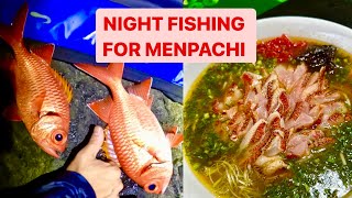 NIGHT FISHING for MENPACHI in Hawaii  Sumo Menpachi Ramen plus Gyotaku fishprint [upl. by Leisha]