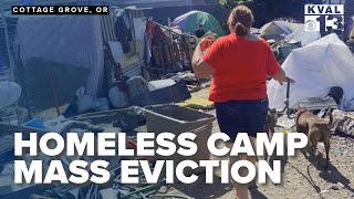 Mass Eviction of Homeless Camp in Cottage Grove Homeless Moved to Dog Park [upl. by Bendicta250]